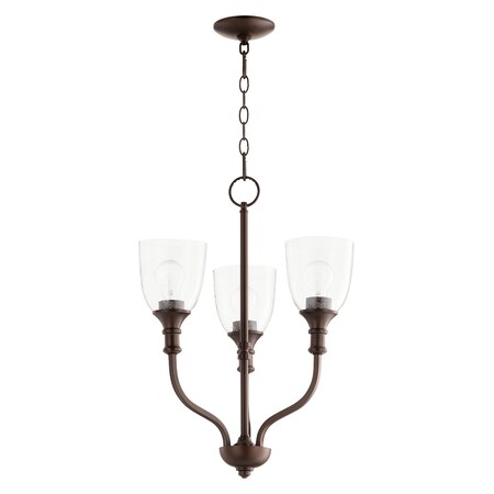 Quorum 6811-3-186 Transitional Three Light Chandelier from Richmond Collection in Bronze/Dark Finish,